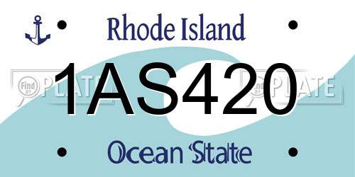 1AS420 Rhode Island License Plate