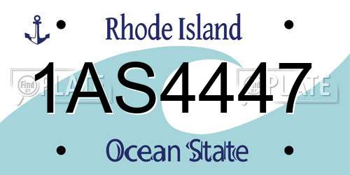 1AS4447 Rhode Island License Plate