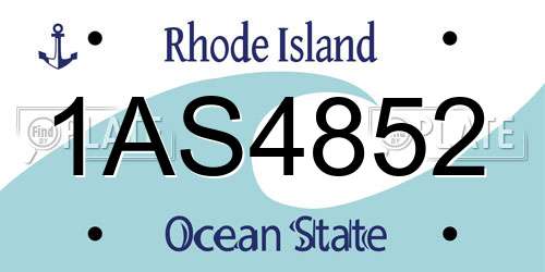1AS4852 Rhode Island License Plate