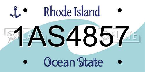 1AS4857 Rhode Island License Plate