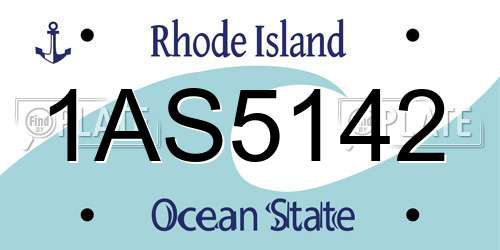 1AS5142 Rhode Island License Plate