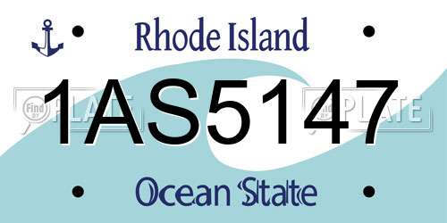 1AS5147 Rhode Island License Plate