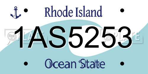 1AS5253 Rhode Island License Plate