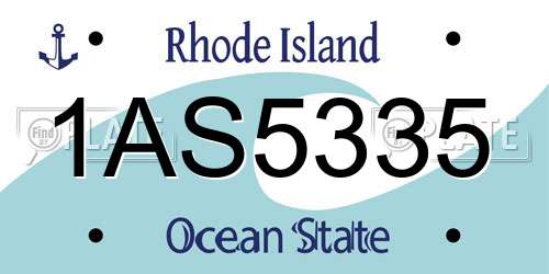 1AS5335 Rhode Island License Plate