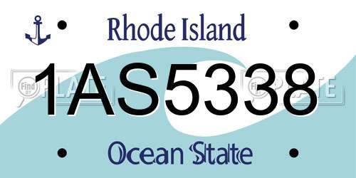 1AS5338 Rhode Island License Plate