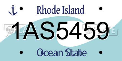 1AS5459 Rhode Island License Plate