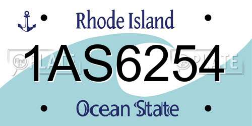 1AS6254 Rhode Island License Plate