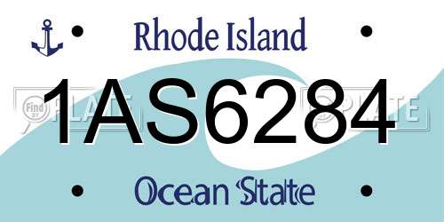 1AS6284 Rhode Island License Plate