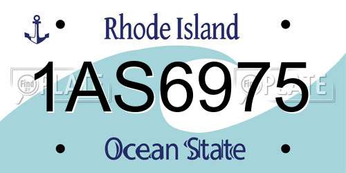 1AS6975 Rhode Island License Plate