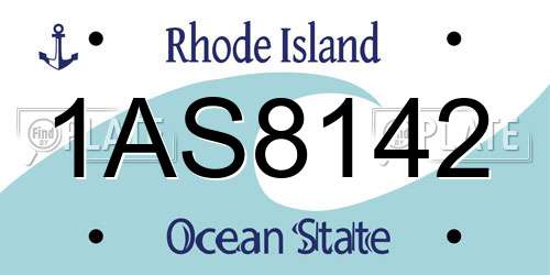 1AS8142 Rhode Island License Plate