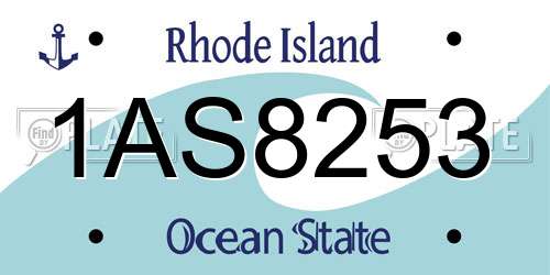 1AS8253 Rhode Island License Plate