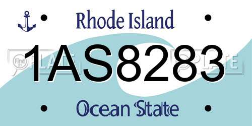 1AS8283 Rhode Island License Plate