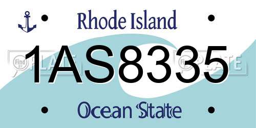 1AS8335 Rhode Island License Plate
