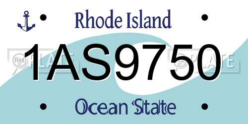 1AS9750 Rhode Island License Plate