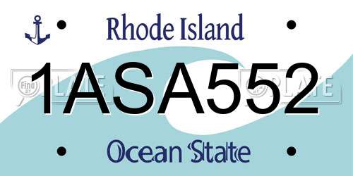 1ASA552 Rhode Island License Plate