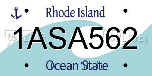 1ASA562 Rhode Island License Plate