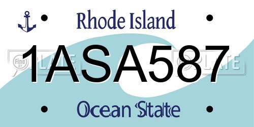 1ASA587 Rhode Island License Plate