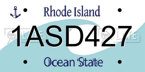 1ASD427 Rhode Island License Plate