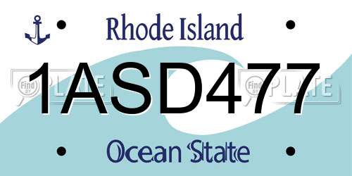1ASD477 Rhode Island License Plate