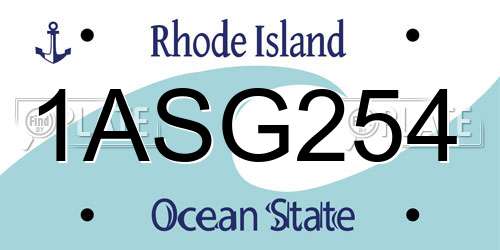 1ASG254 Rhode Island License Plate