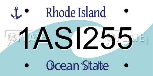 1ASI255 Rhode Island License Plate