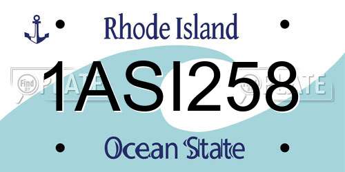 1ASI258 Rhode Island License Plate