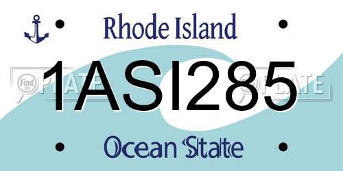 1ASI285 Rhode Island License Plate