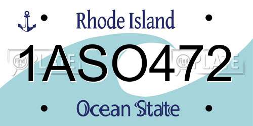 1ASO472 Rhode Island License Plate