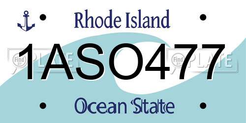 1ASO477 Rhode Island License Plate