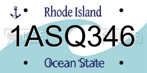 1ASQ346 Rhode Island License Plate