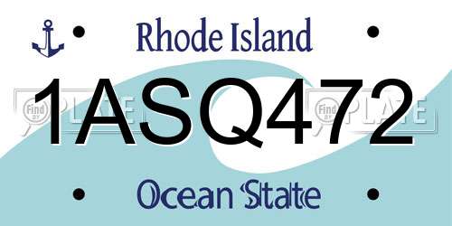 1ASQ472 Rhode Island License Plate