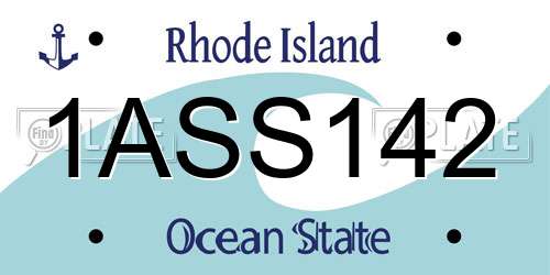 1ASS142 Rhode Island License Plate