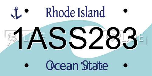 1ASS283 Rhode Island License Plate