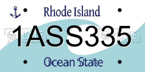 1ASS335 Rhode Island License Plate