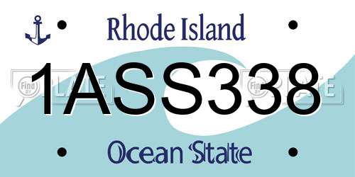 1ASS338 Rhode Island License Plate