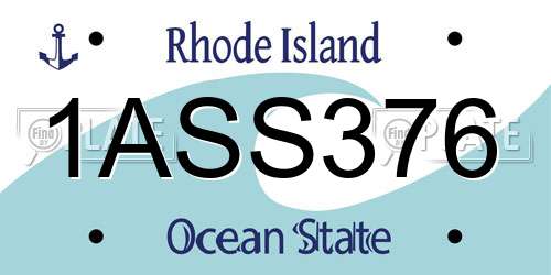 1ASS376 Rhode Island License Plate