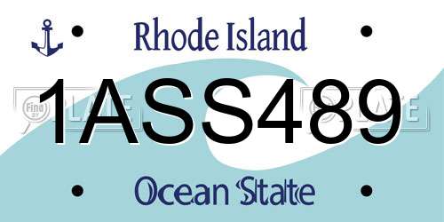 1ASS489 Rhode Island License Plate
