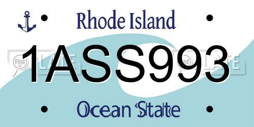 1ASS993 Rhode Island License Plate