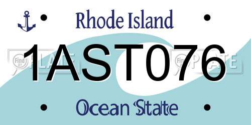 1AST076 Rhode Island License Plate