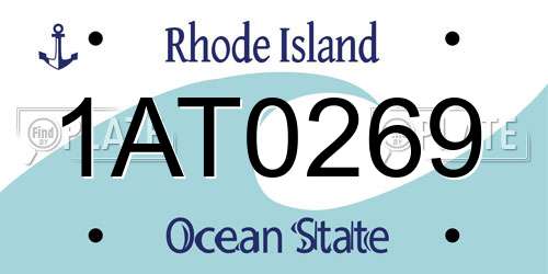 1AT0269 Rhode Island License Plate