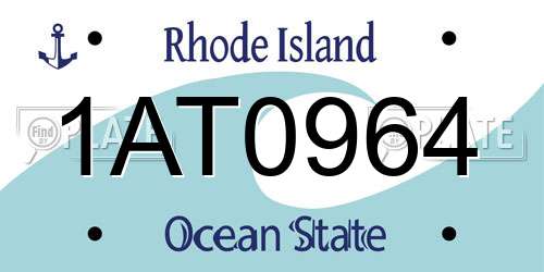 1AT0964 Rhode Island License Plate