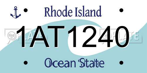 1AT1240 Rhode Island License Plate