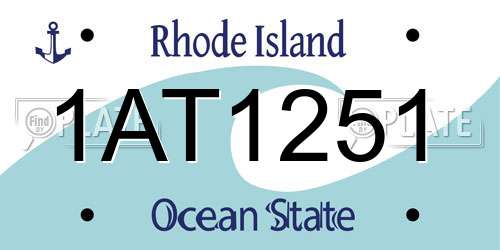 1AT1251 Rhode Island License Plate