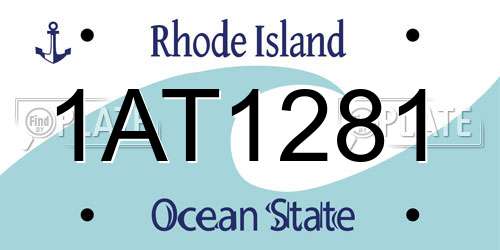 1AT1281 Rhode Island License Plate