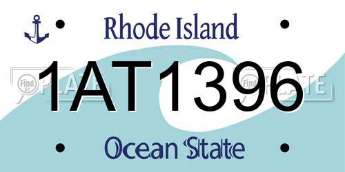 1AT1396 Rhode Island License Plate