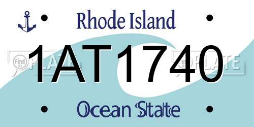1AT1740 Rhode Island License Plate