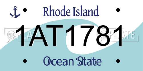 1AT1781 Rhode Island License Plate