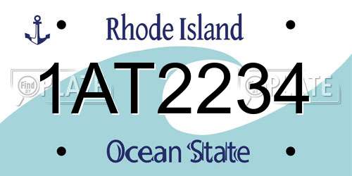 1AT2234 Rhode Island License Plate