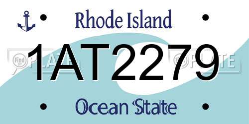 1AT2279 Rhode Island License Plate