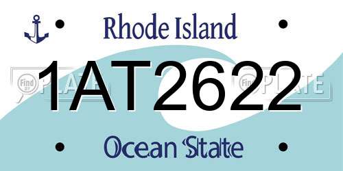 1AT2622 Rhode Island License Plate